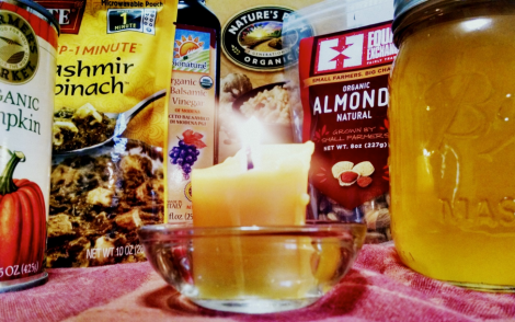 harvest table with candle